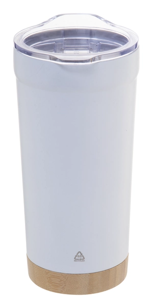 Mug isotherme 600 ml en inox recyclé et bambou personnalisable