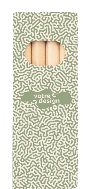 Set de 4 crayons de couleurs en bois personnalisable