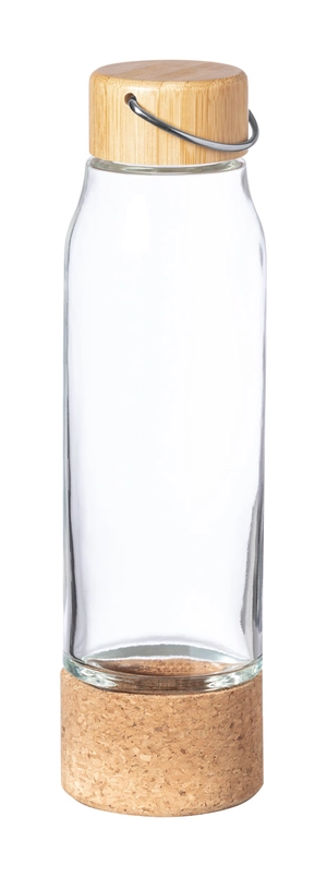 Gourde personnalisée en verre avec couvercle en liège, 470ml personnalisable