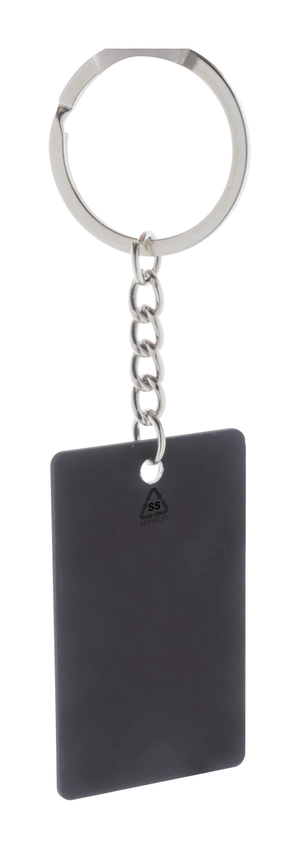 Porte-clés en acier inoxydable recyclé en forme rectangulaire personnalisable