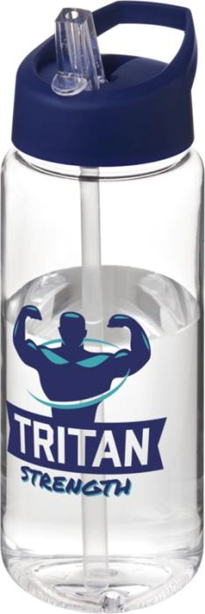 Bouteille de sport H2O 600 ml avec couvercle bec verseur personnalisable