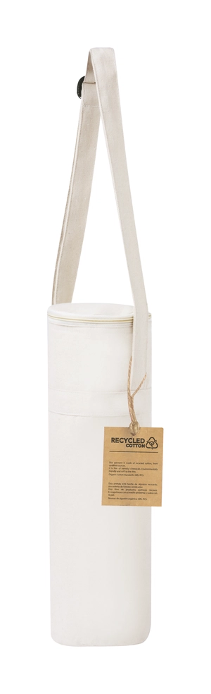 Sac isotherme spécial bouteille en coton recyclé - avec bandoulière personnalisable