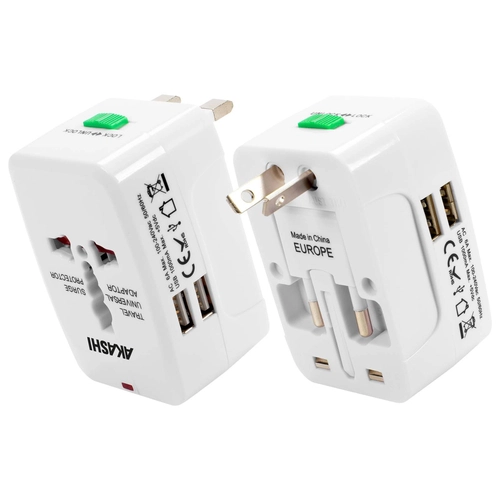 image du produit Adaptateur de voyage avec 2 ports USB - 150 pays