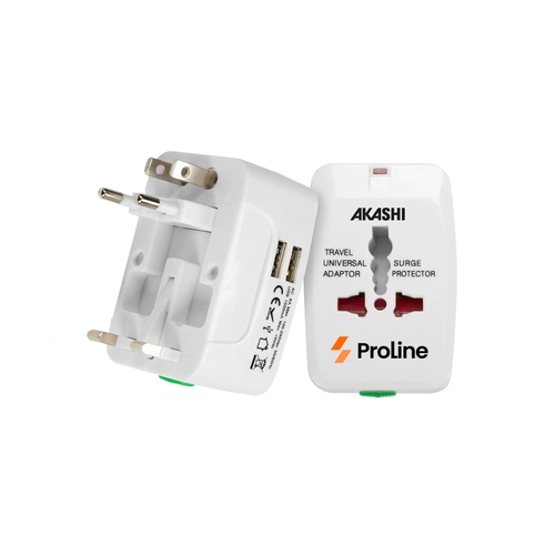 image du produit Adaptateur de voyage avec 2 ports USB - 150 pays