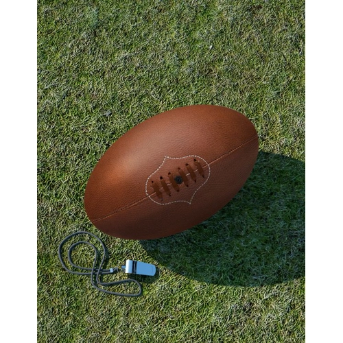 image du produit Ballon de rugby old school en PU marron avec lacet