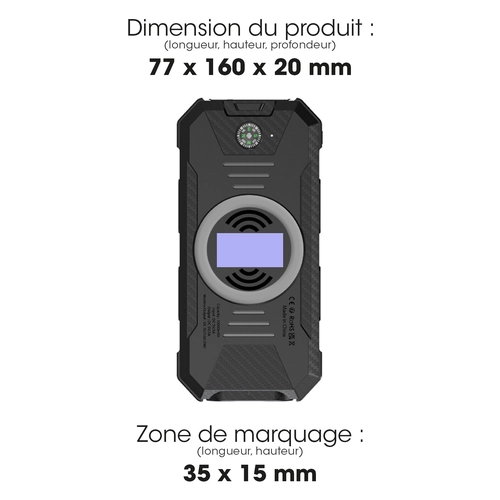 image du produit Batterie de secours solaire renforcée anti-chocs - 10000 mAh