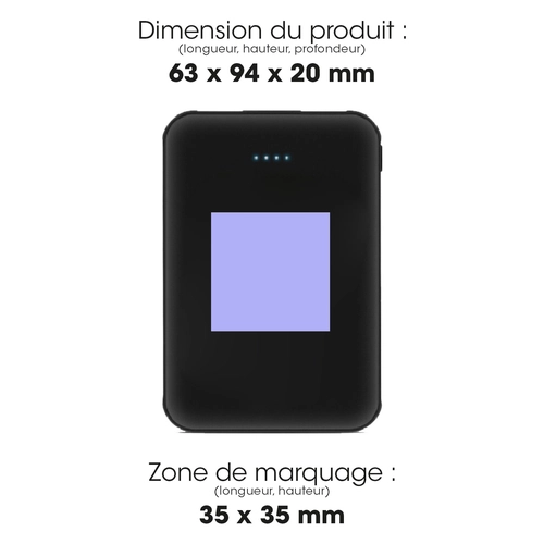 image du produit Batterie de secours ultra slim et ultra compacte 5000 mAh