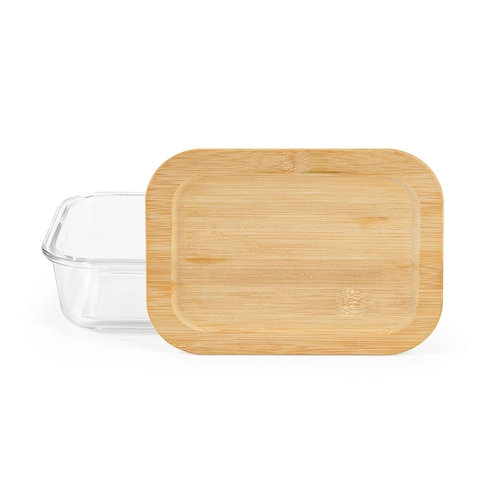 image du produit Boîte à déjeuner 1090 ml en verre avec couvercle bambou - Lunchbox avec couverts