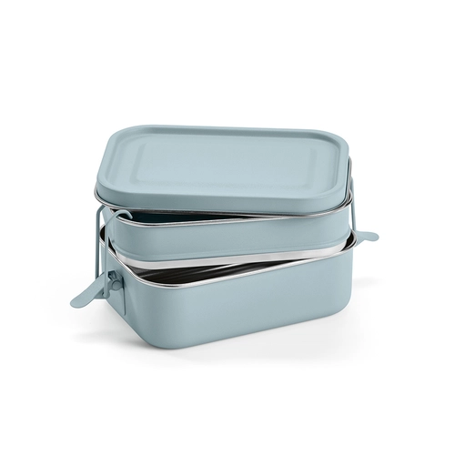 image du produit Boîte à déjeuner deux compartiments 1240 ml - Lunchbox avec fermeture boucles latérales