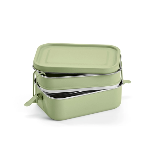 image du produit Boîte à déjeuner deux compartiments 1240 ml - Lunchbox avec fermeture boucles latérales