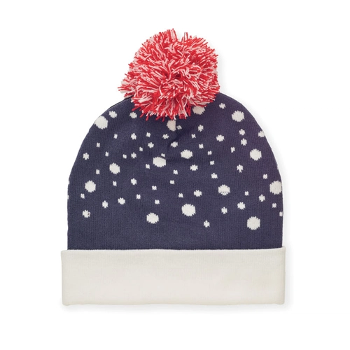 image du produit Bonnet de Noël tricoté avec revers et pompon