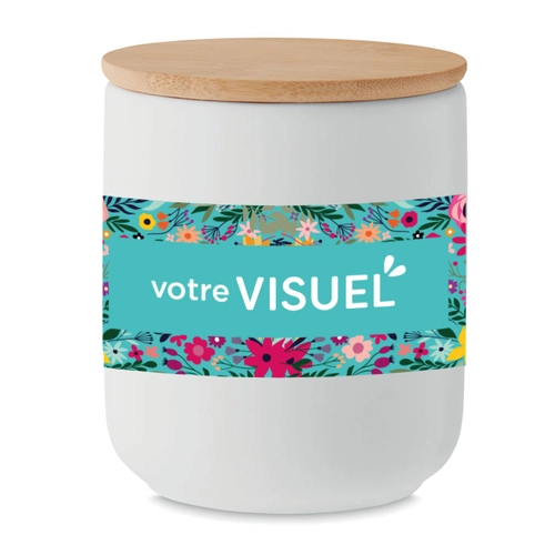 image du produit Bougie parfumée 200gr en cire végétale dans un pot en grès