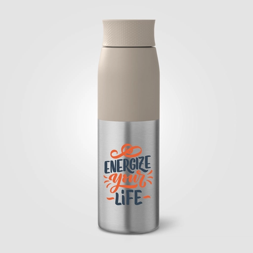 image du produit Bouteille à couvercle à torsion en acier inoxydable recyclé - 650 ml