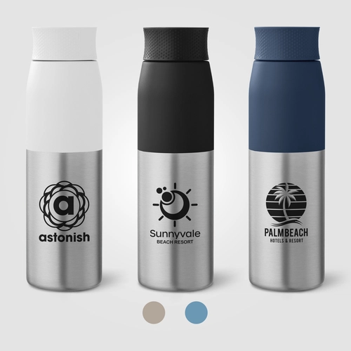 image du produit Bouteille à couvercle à torsion en acier inoxydable recyclé - 650 ml