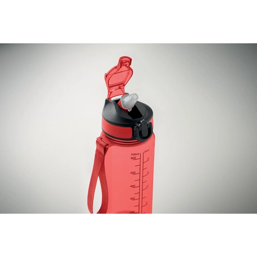 image du produit Bouteille de sport motivante en RPET avec paille intégrée