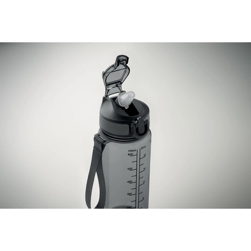 image du produit Bouteille de sport motivante en RPET avec paille intégrée