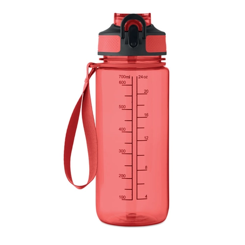image du produit Bouteille de sport motivante en RPET avec paille intégrée