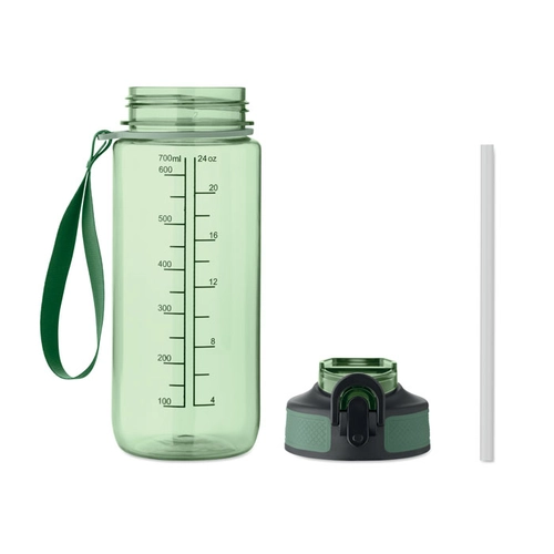image du produit Bouteille de sport motivante en RPET avec paille intégrée