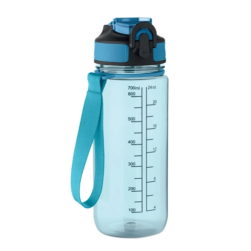 image du produit Bouteille de sport motivante en RPET avec paille intégrée