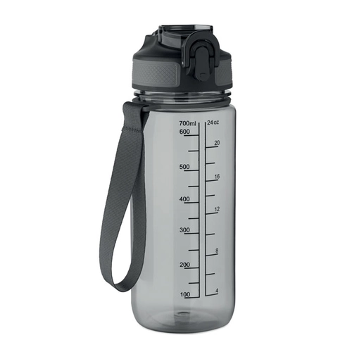 image du produit Bouteille de sport motivante en RPET avec paille intégrée