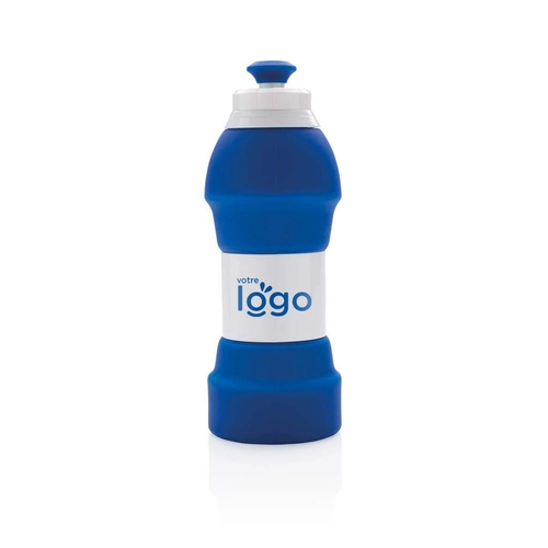 image du produit Bouteille de sport pliable isotherme en silicone 580 ml