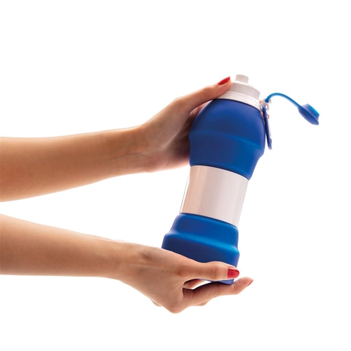 image du produit Bouteille de sport pliable isotherme en silicone 580 ml