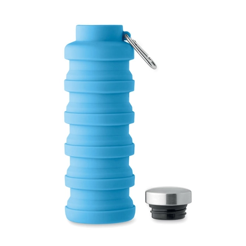 image du produit Bouteille en silicone pliable avec mousqueton 500 ml