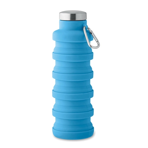 image du produit Bouteille en silicone pliable avec mousqueton 500 ml