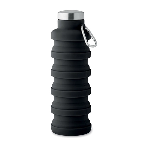 image du produit Bouteille en silicone pliable avec mousqueton 500 ml