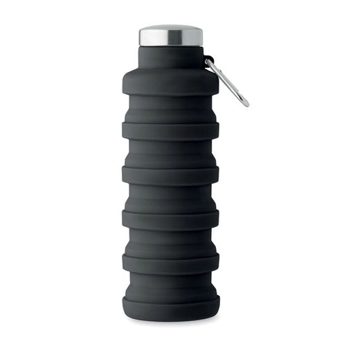 image du produit Bouteille en silicone pliable avec mousqueton 500 ml
