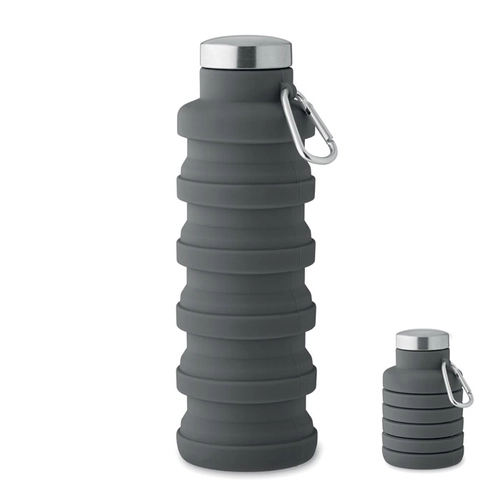 image du produit Bouteille en silicone pliable avec mousqueton 500 ml