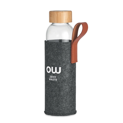 image du produit Bouteille en verre 500 ml avec pochette en feutre PET recyclé