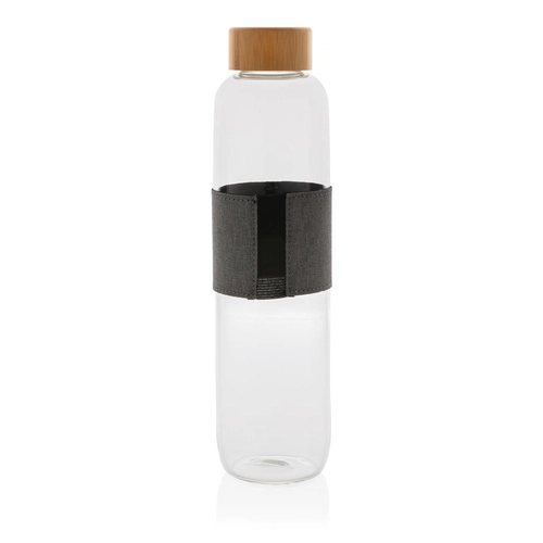 image du produit Bouteille en verre borosilicate 750 ml avec couvercle bambou