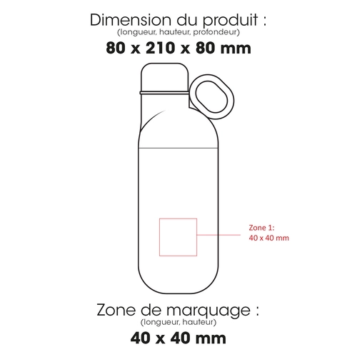 image du produit Bouteille et gobelet 2 en 1 (500 ml / 370 ml) Double paroi en acier inoxydable recyclé et ABS