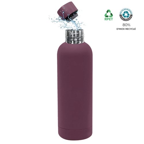 image du produit Bouteille isotherme 500ml en inox recyclé 