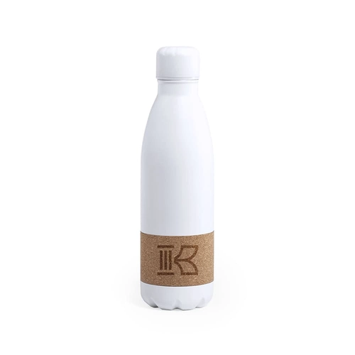 image du produit Bouteille métal blanc 750ml avec une bande en liège