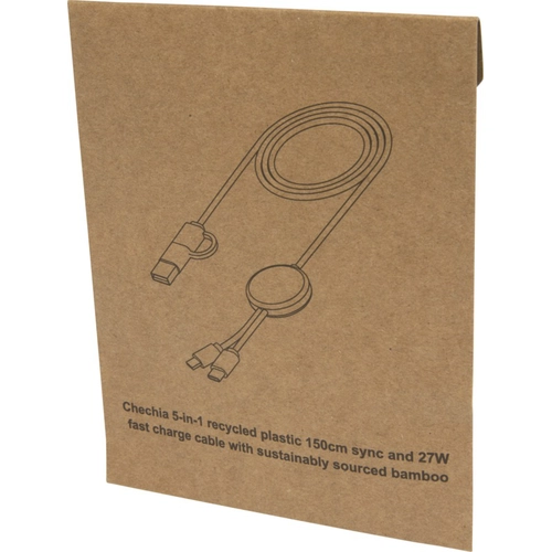 image du produit Câble 5 en 1 en plastique recyclé de 150 cm - charge rapide de 27 W