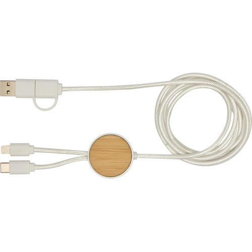 image du produit Câble 5 en 1 en plastique recyclé de 150 cm - charge rapide de 27 W