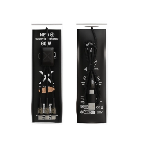 image du produit Câble 60W super fast charge avec double logo lumineux recto-verso