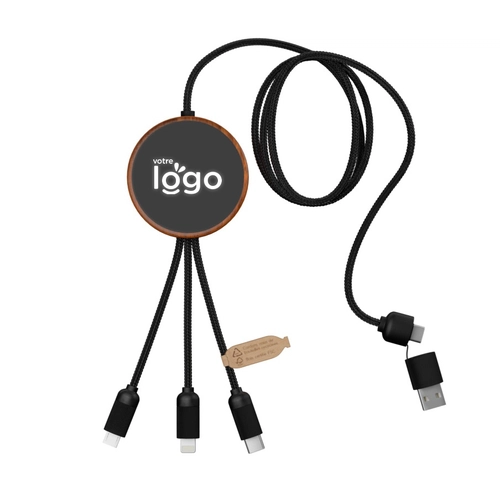 image du produit Câble de 1m, entrée USB & USB C équipé de 4 types de sorties