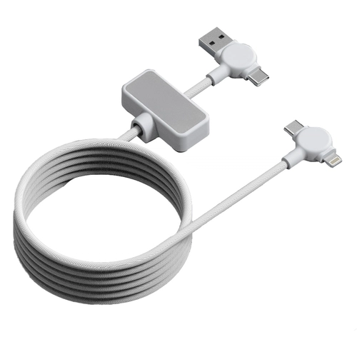 image du produit Câble magnétique 100W avec transfert de données rapide 4 en 1  blanc