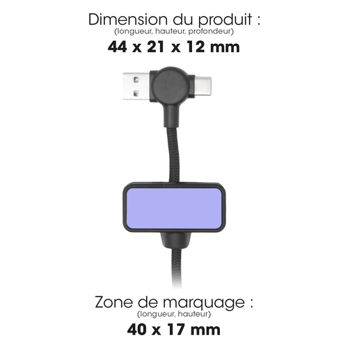 image du produit Câble magnétique 100W avec transfert de données rapide 4 en 1  noir