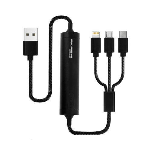 image du produit Câble USB 3 en 1 avec fonction batterie de secours 2600 mAh