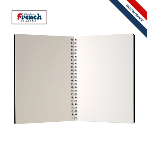 image du produit Cahier à spirales A5 Made In France avec couverture en cuir regénéré