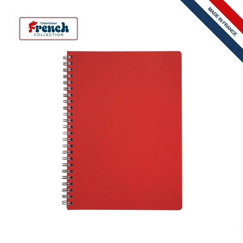 image du produit Cahier à spirales A5 Made In France avec couverture en cuir regénéré