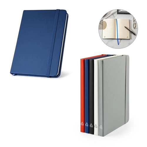 image du produit Cahier A5 à couverture rigide avec pages lignées 100% recyclé