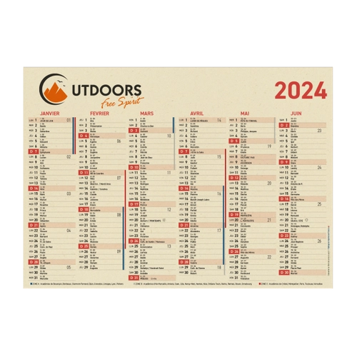 image du produit Calendrier bancaire 2024 en canne à sucre - Fabrication France