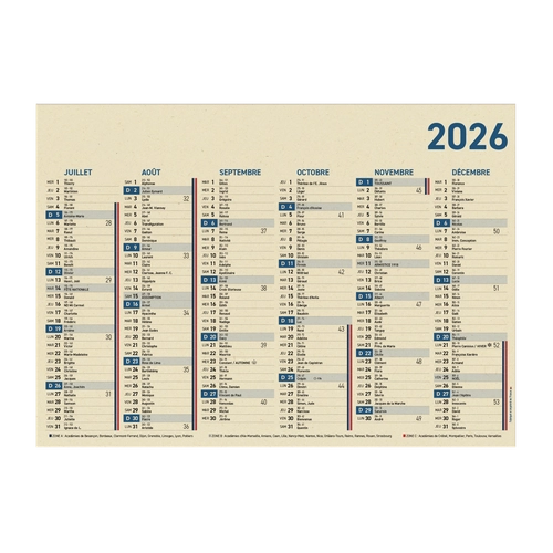 image du produit Calendrier bancaire en canne à sucre - Fabrication France