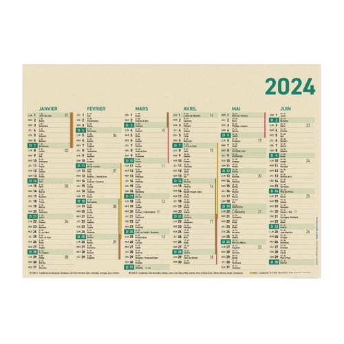 image du produit Calendrier bancaire 2024 en canne à sucre - Fabrication France