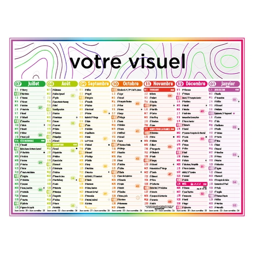 image du produit Calendrier bancaire 2025  4 SAISONS 27 x 21 cm - 7 mois par face